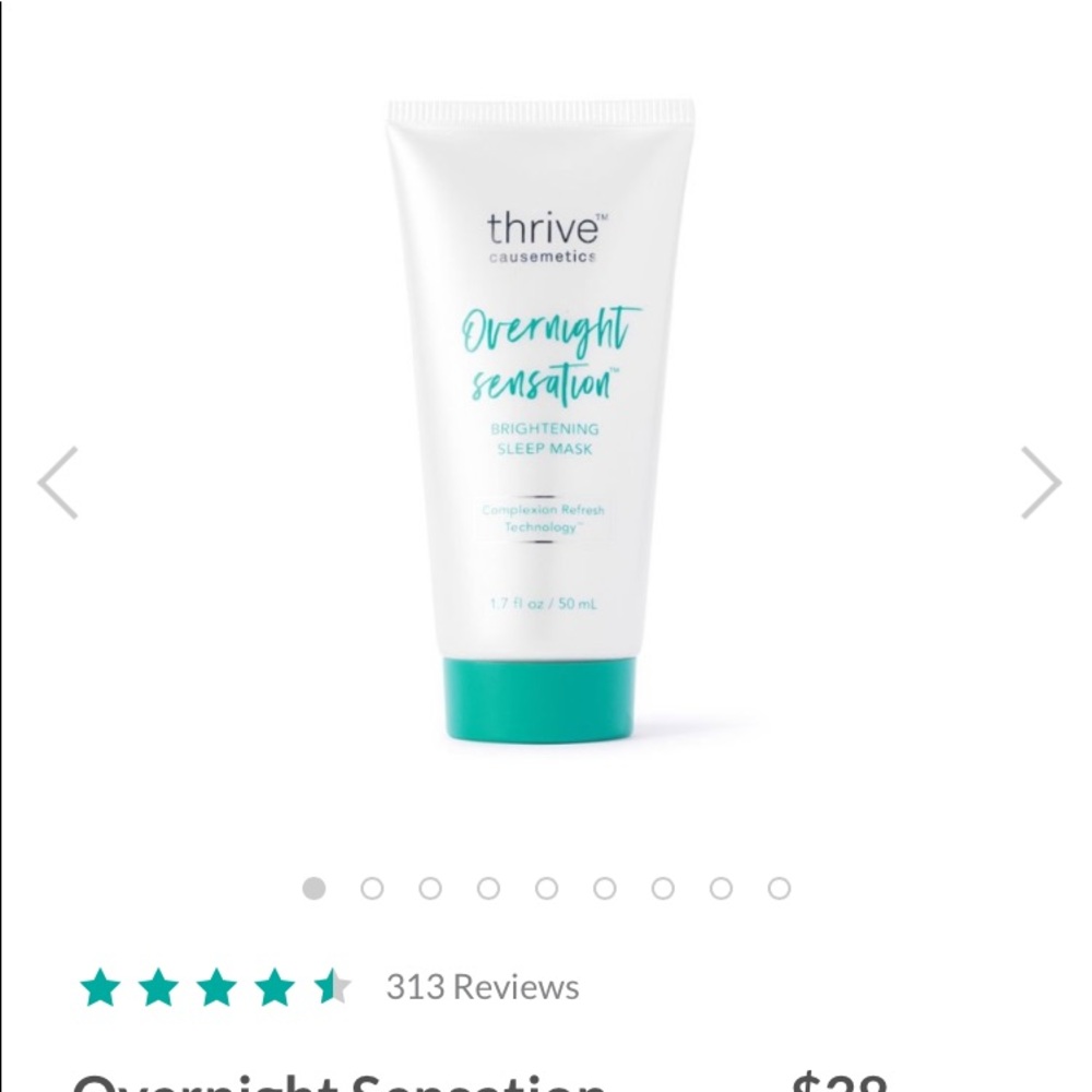 New Thrive Overnight Sensation brightening sleep mask 3.4 fl oz/ 100 ml